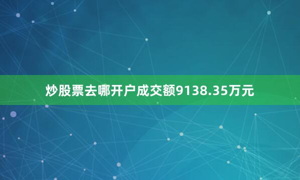 炒股票去哪开户成交额9138.35万元