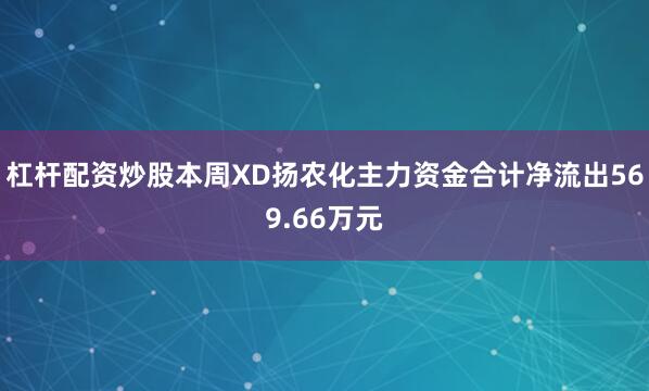 杠杆配资炒股本周XD扬农化主力资金合计净流出569.66万元