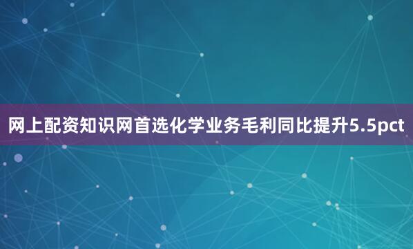 网上配资知识网首选化学业务毛利同比提升5.5pct